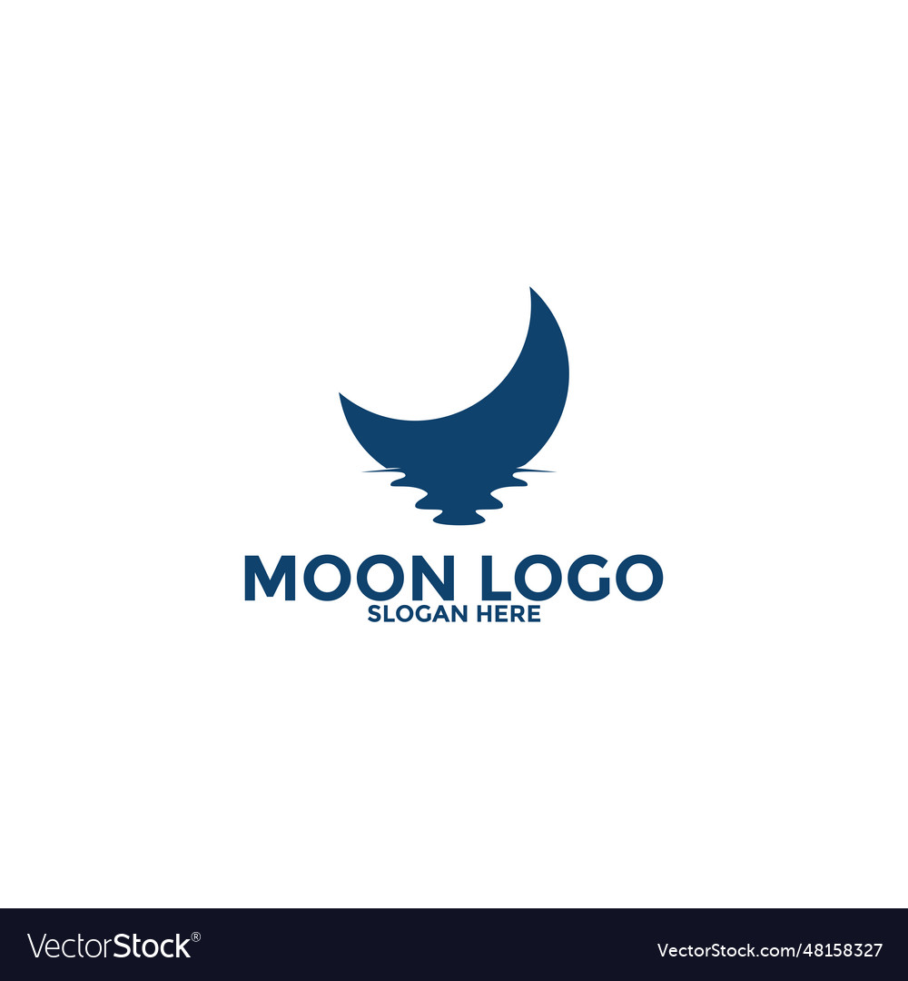 Moon logo icon simple design template Royalty Free Vector