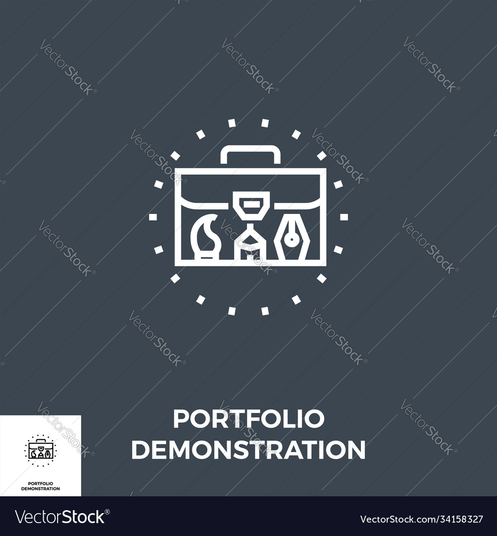 Portfolio demonstration line icon