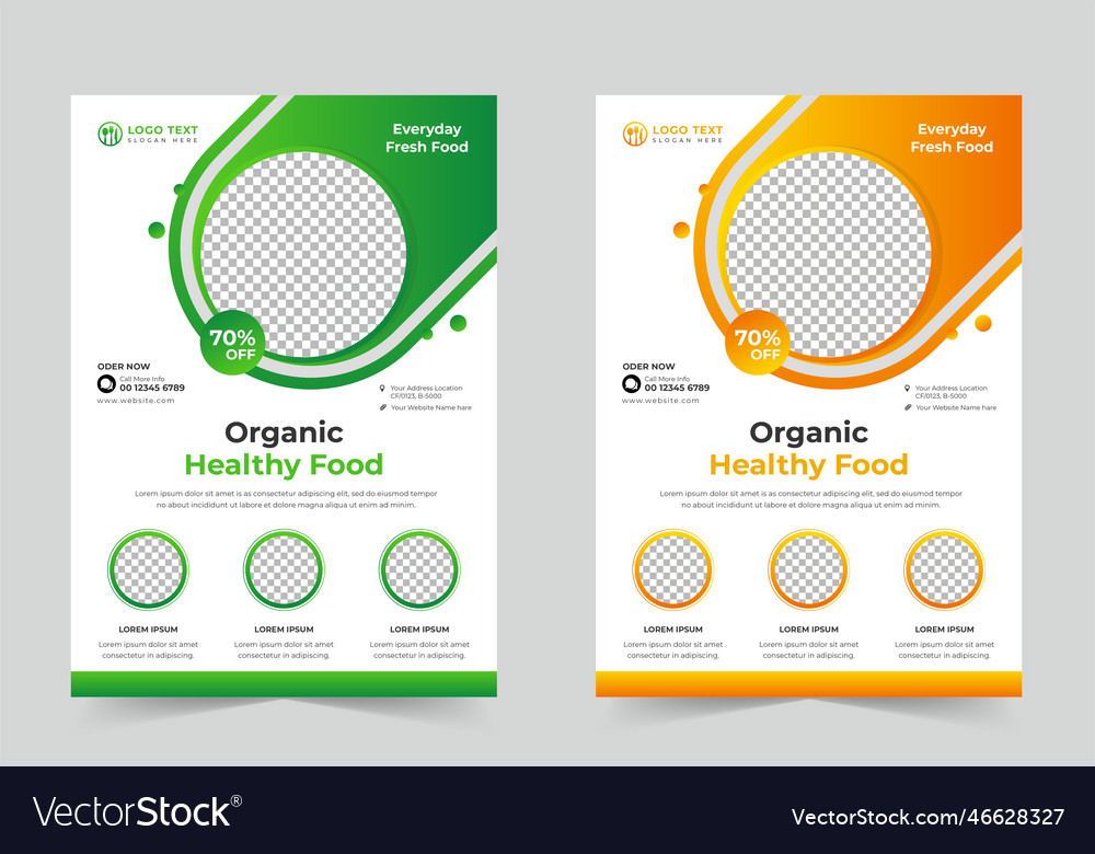 Restaurant food flyer templates organic healthy