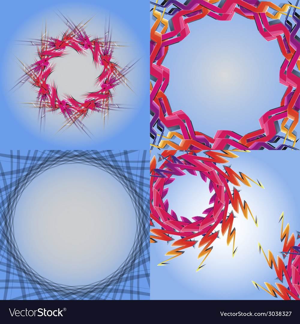 Set of abstract modern wave colorful background