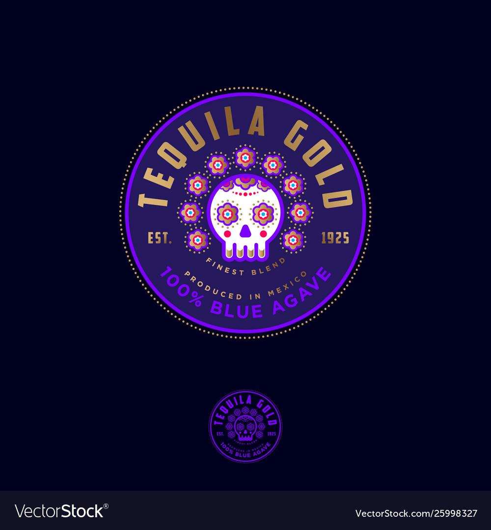 Tequila label packaging design mexican skull