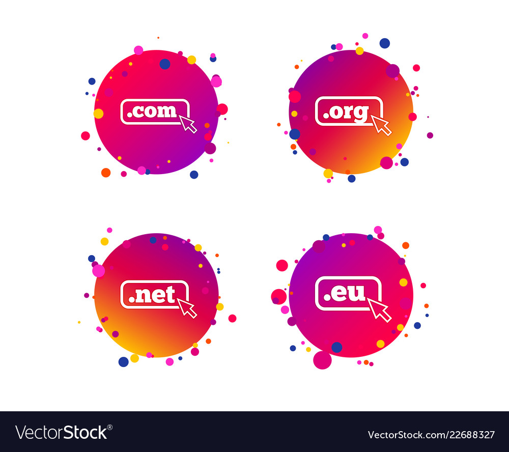 Top-Level-Domains signiert com eu net und org vector image Top-Level-Domains signiert com eu net und org