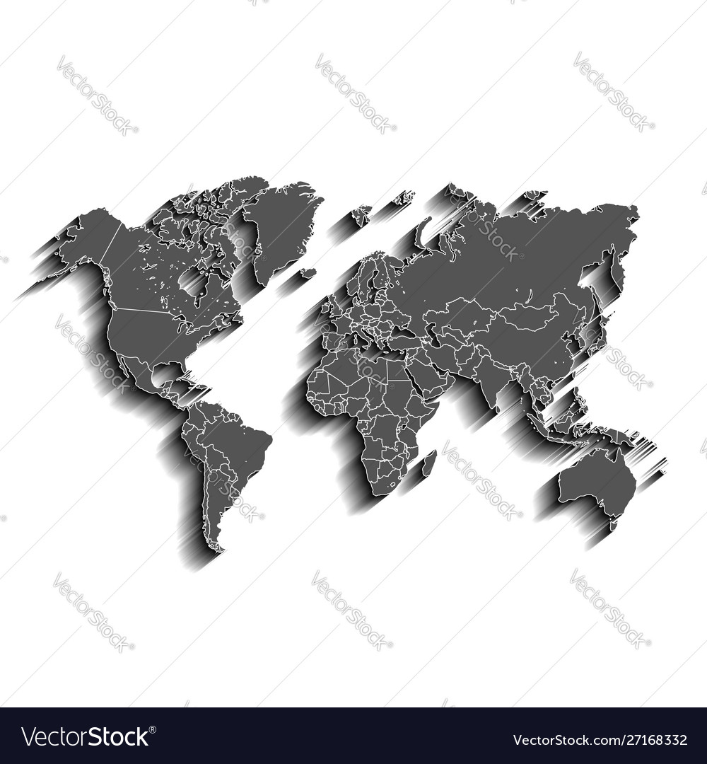 3d world gray map with flat shadow