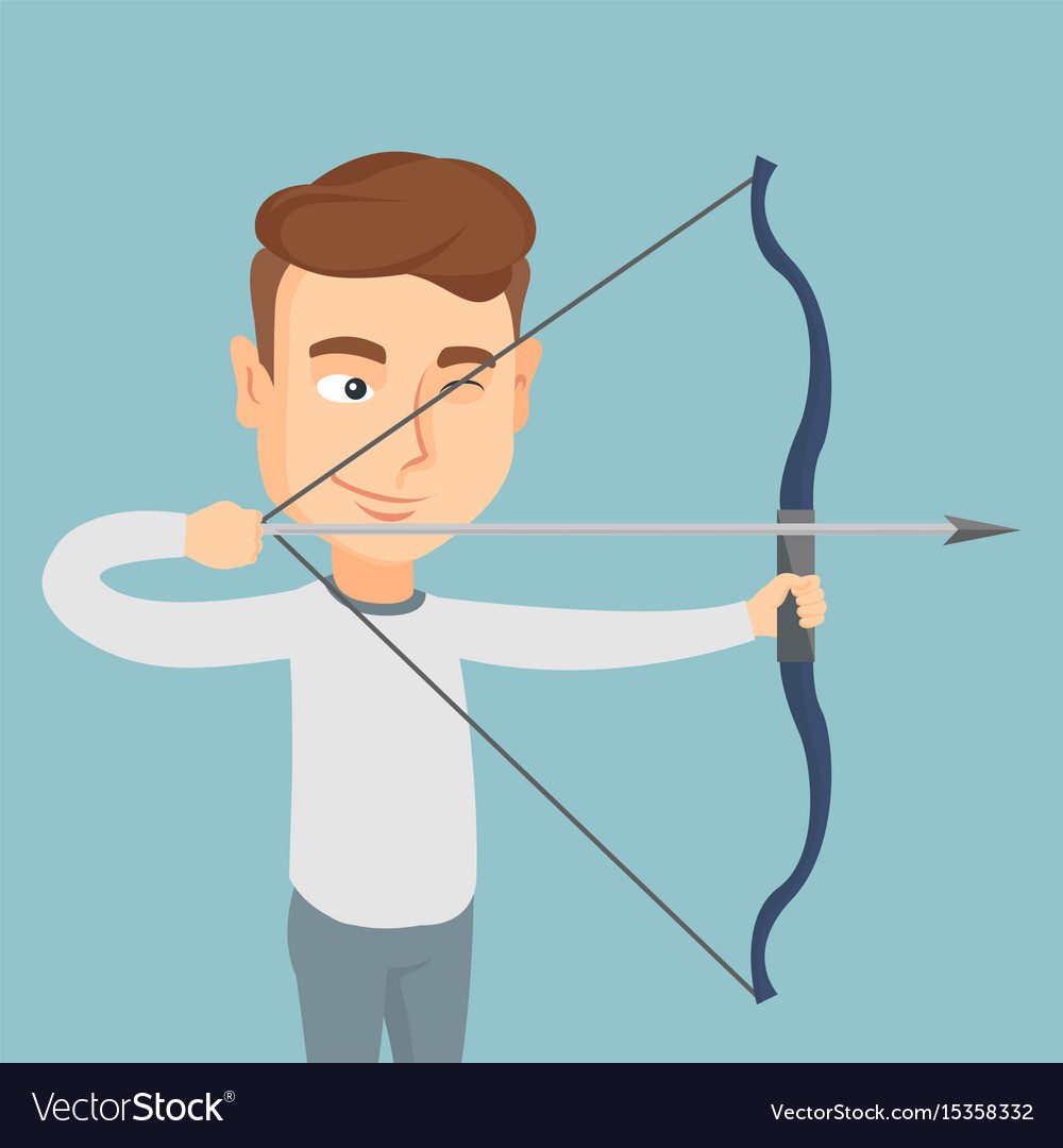 Archer Training With A Bow Royalty Free Vector Image