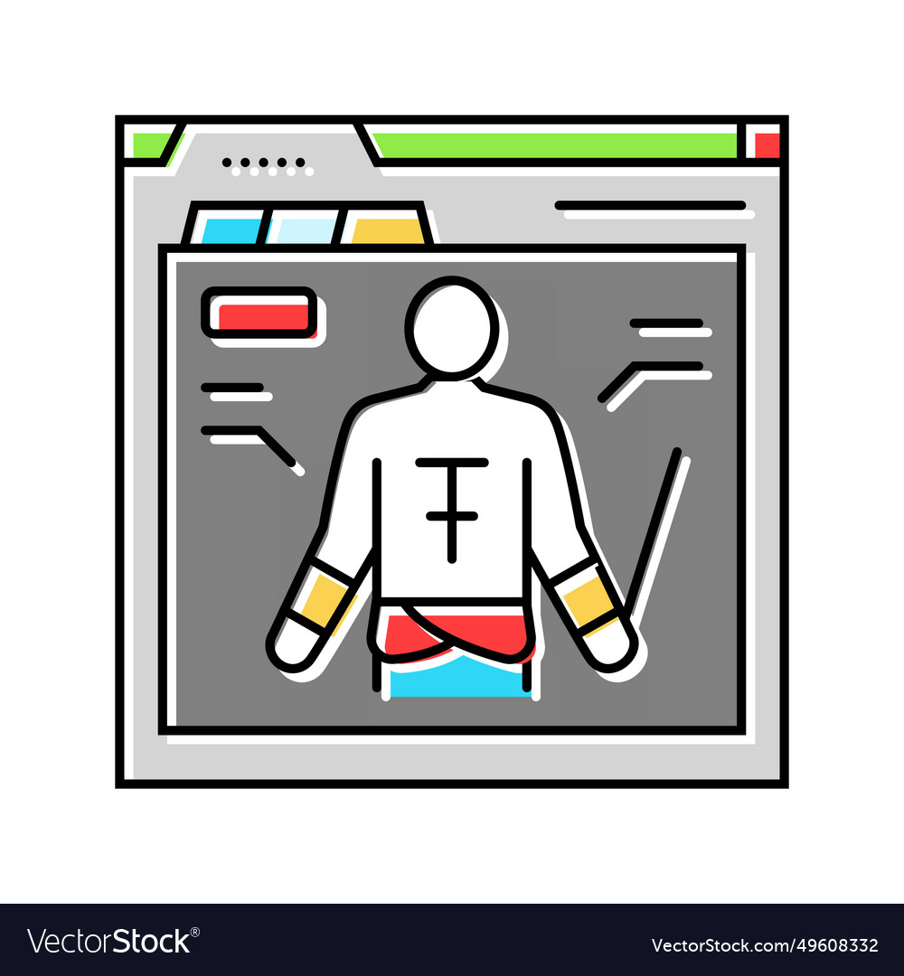Character design game development color icon vector image Character design game development color icon