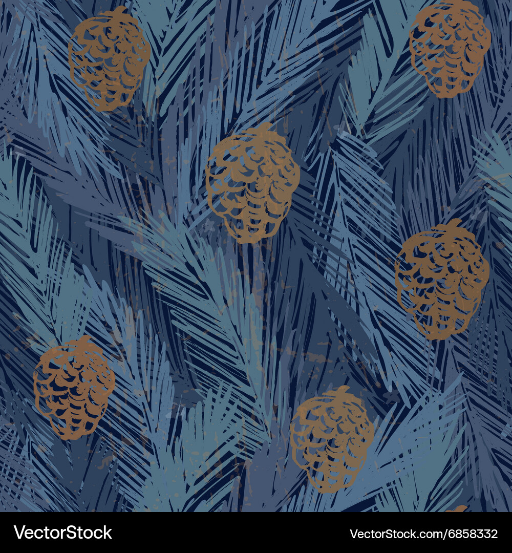 Christmas tree seamless pattern Royalty Free Vector Image