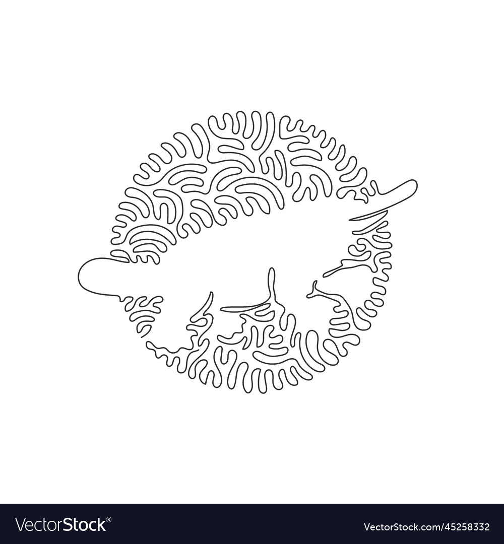 Continuous curve one line drawing of cute