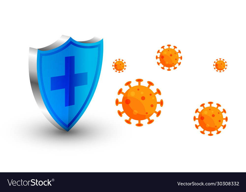 Coronavirus protection shield stopping virus to Vector Image