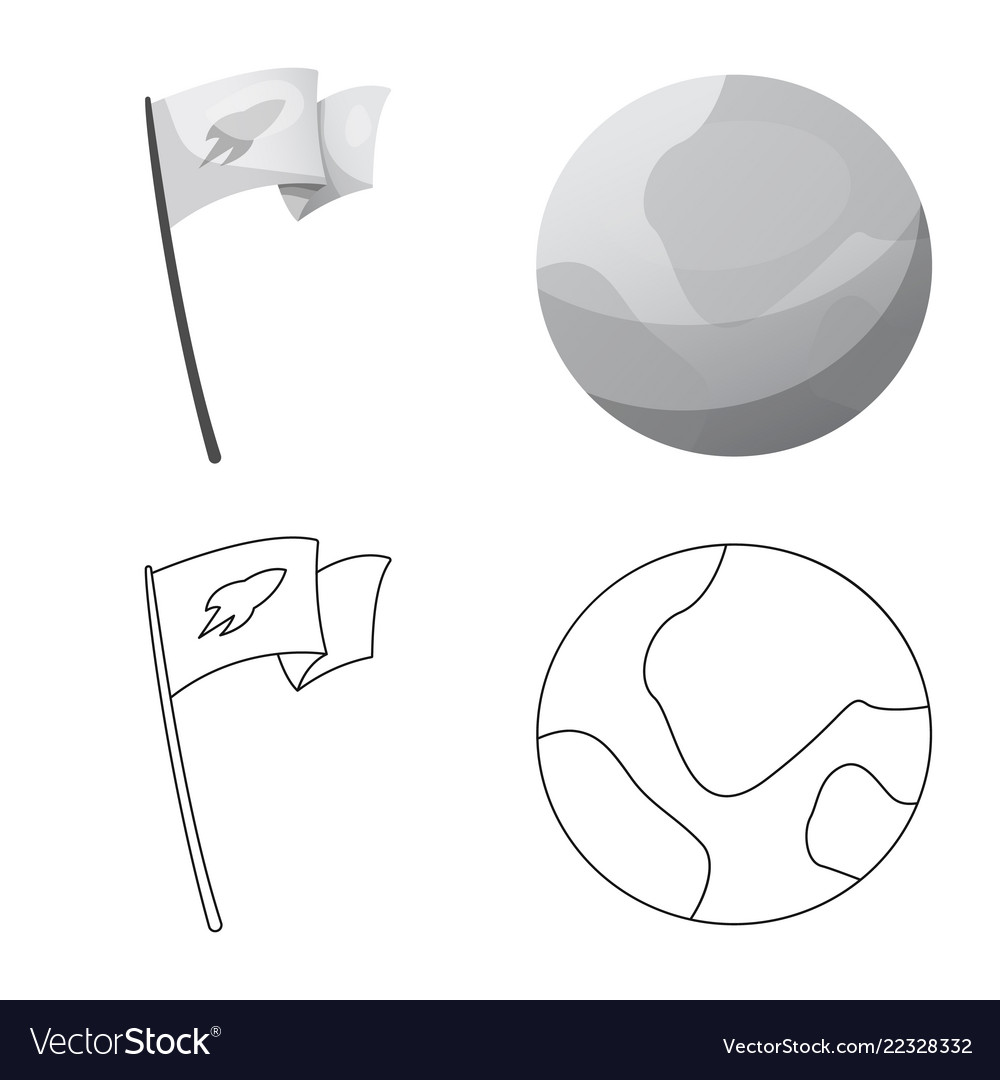 Design of mars and space sign collection
