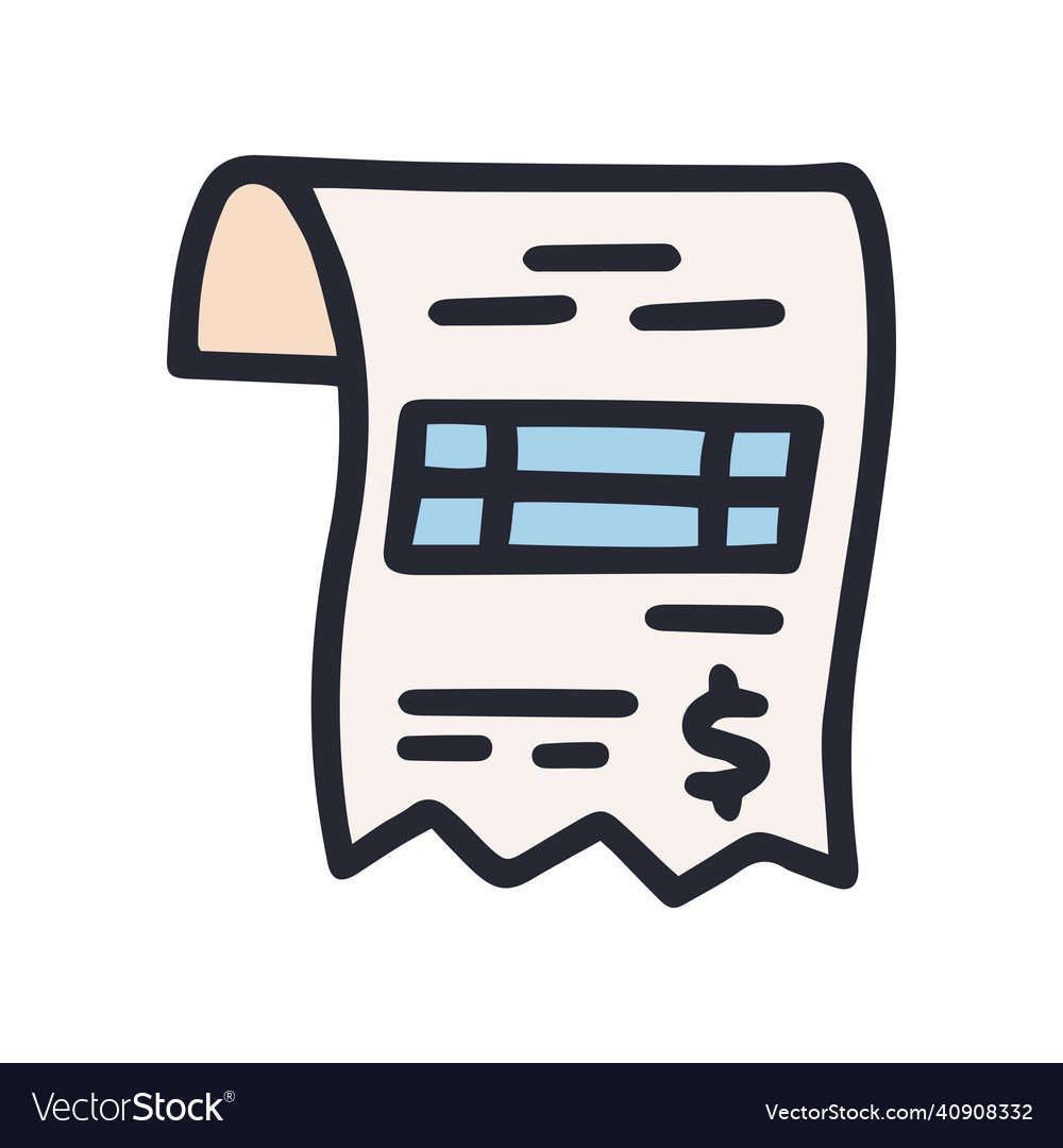 Stromrechnung Farbe doodle einfache Ikone vector image Stromrechnung Farbe doodle einfache Ikone