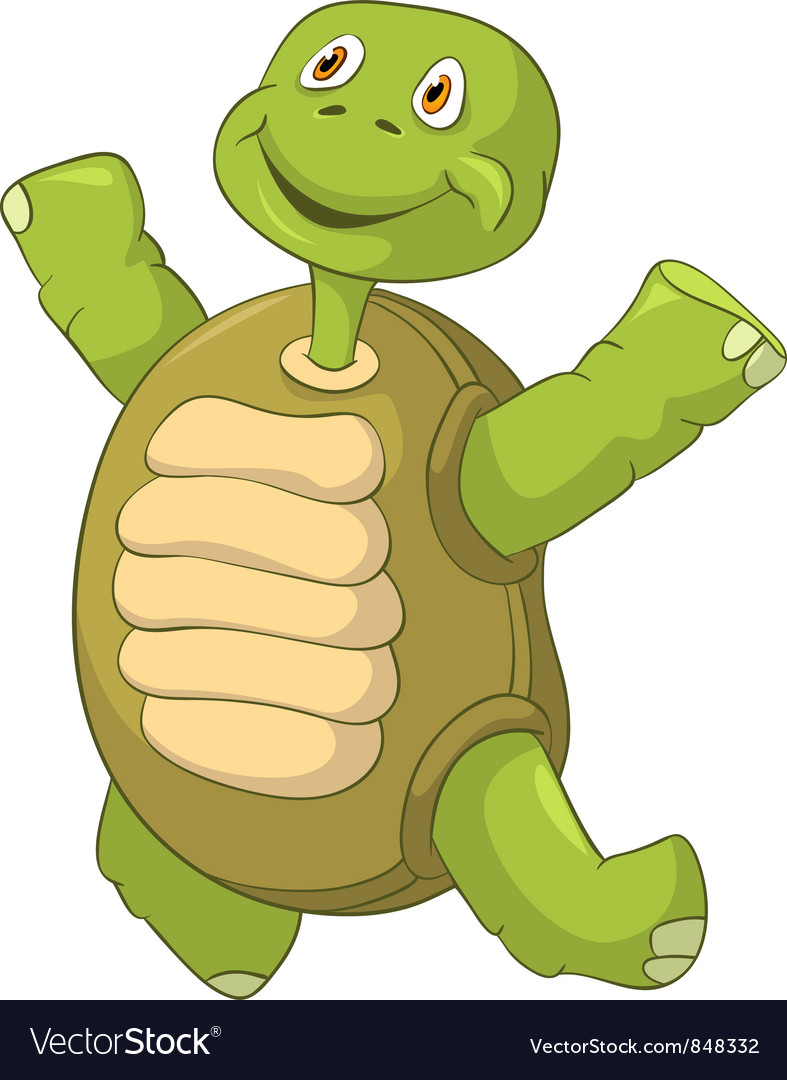 Funny turtle jumping Royalty Free Vector Image