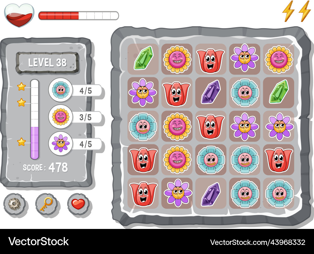 Game element template design set Royalty Free Vector Image