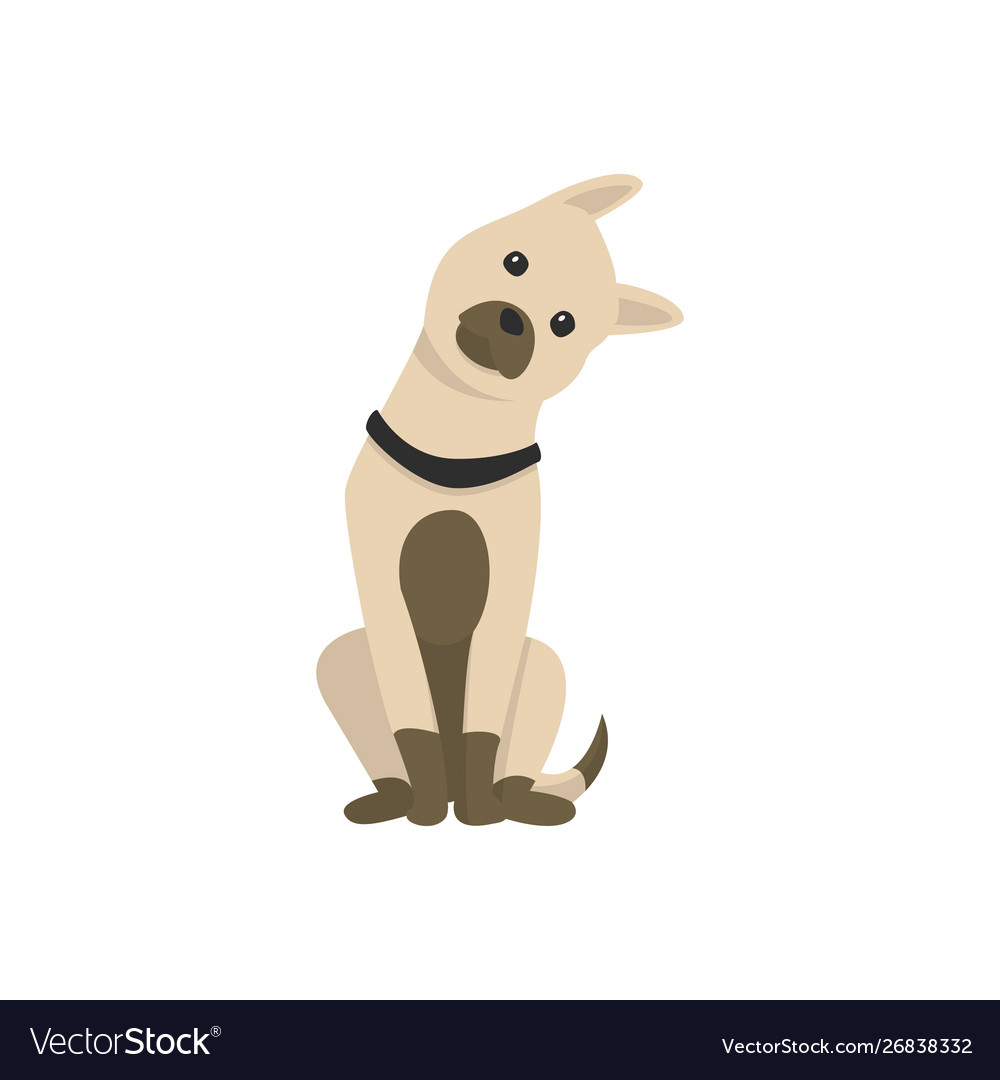 Happy cartoon puppy sitting portrait cute vector image Happy cartoon puppy sitting portrait cute
