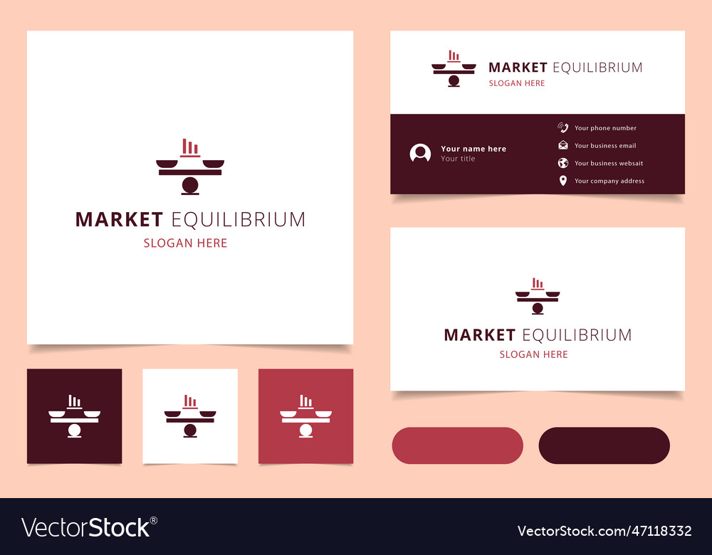 Market equilibrium logo design with editable Vector Image