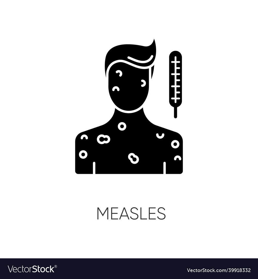 Measles schwarze Glyph-Ikone pandemische Virusinfektion