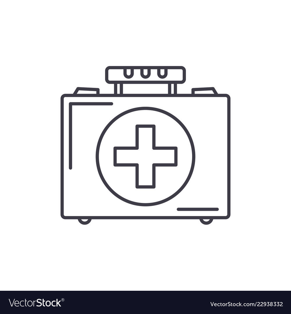 Medical case line icon concept