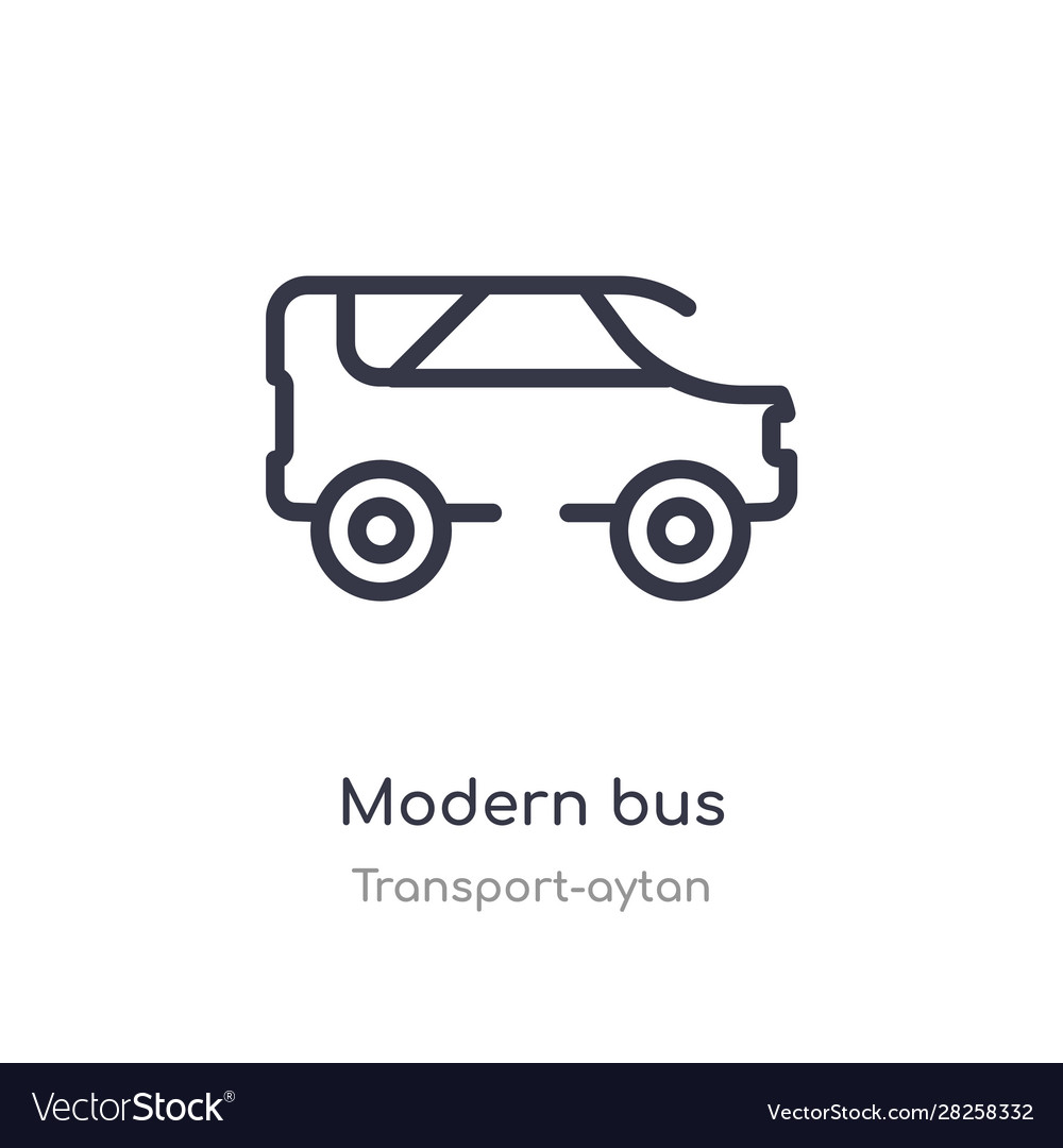 Modern bus outline icon isolated line from