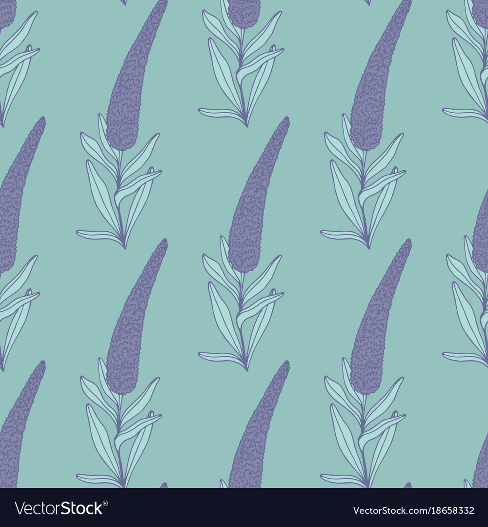 Seamless pattern with branches on a turquoise