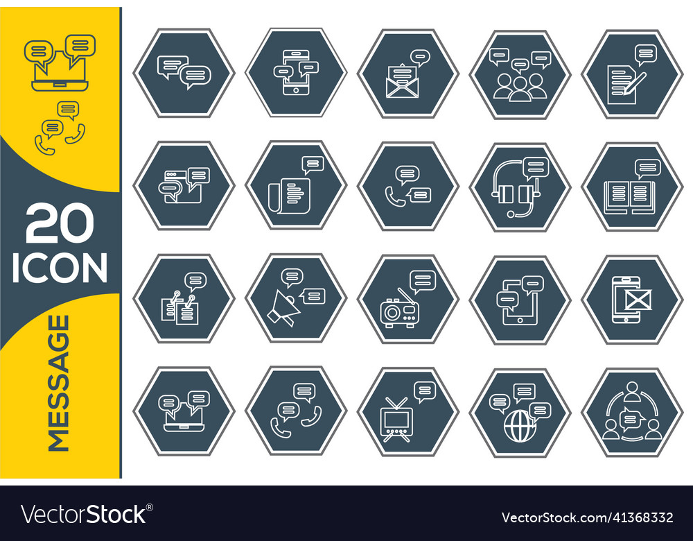 Simple set of message related line icons includes