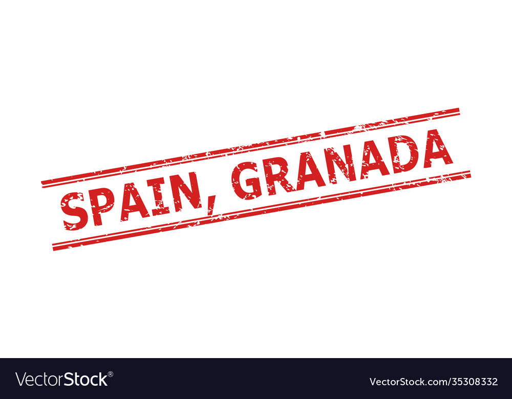 Spain granada stamp with scratched texture