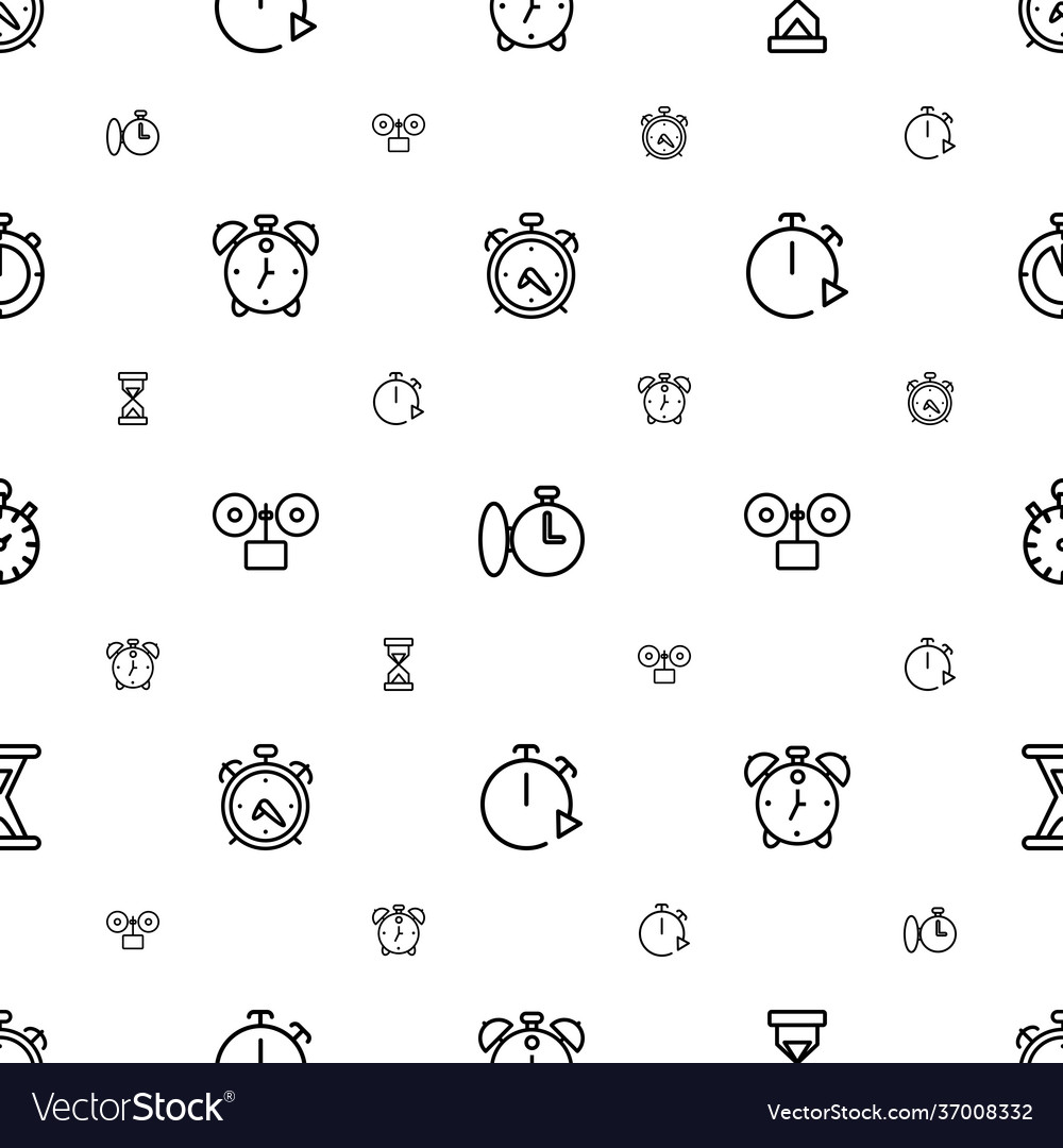 Timer icons pattern seamless white background