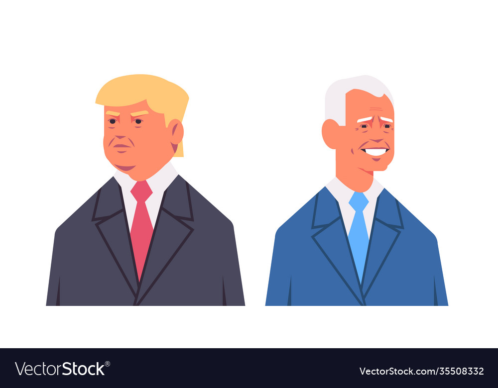 Unhappy american republican and happy newly Vector Image