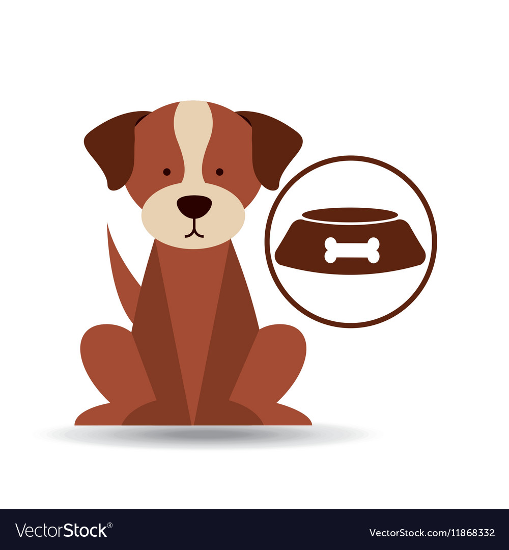 Veterinary dog care bowl of food icon