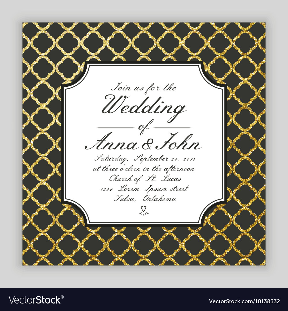 Wedding invitation template Royalty Free Vector Image