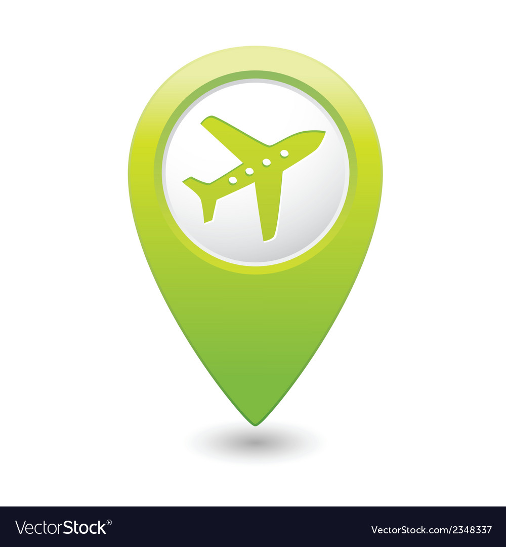 Airplane Map Pointer Icon