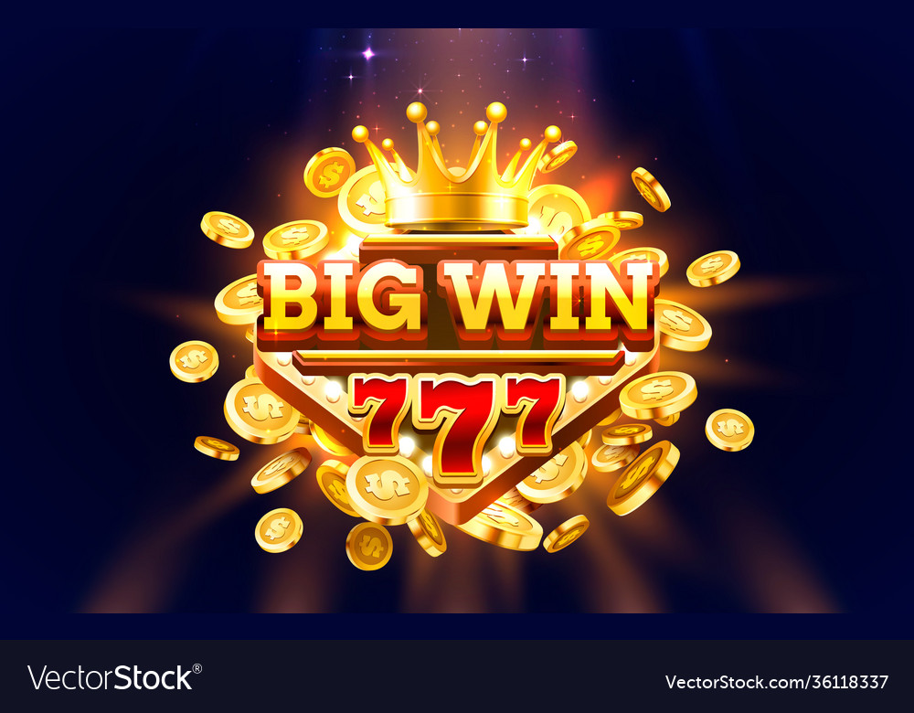 Big win 777 Etikettenrahmen goldene Bannergrenze