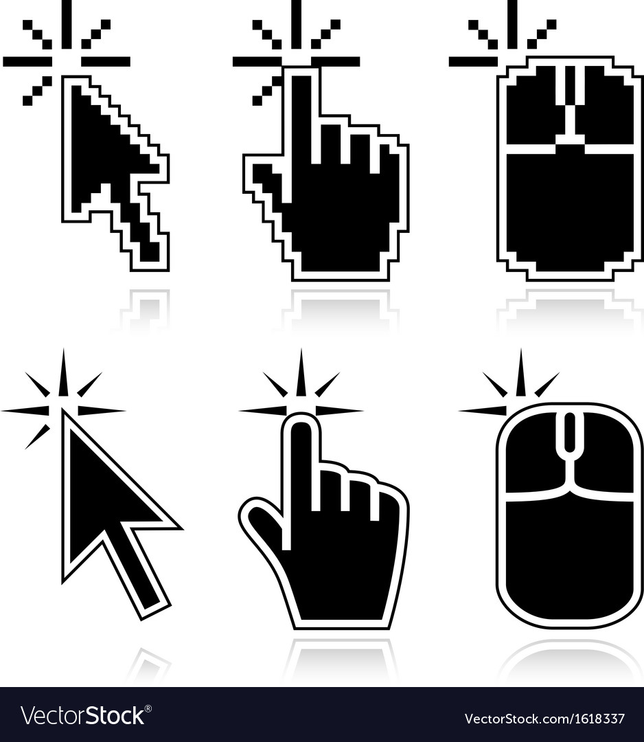 Black Mouse Cursors - Click Icons