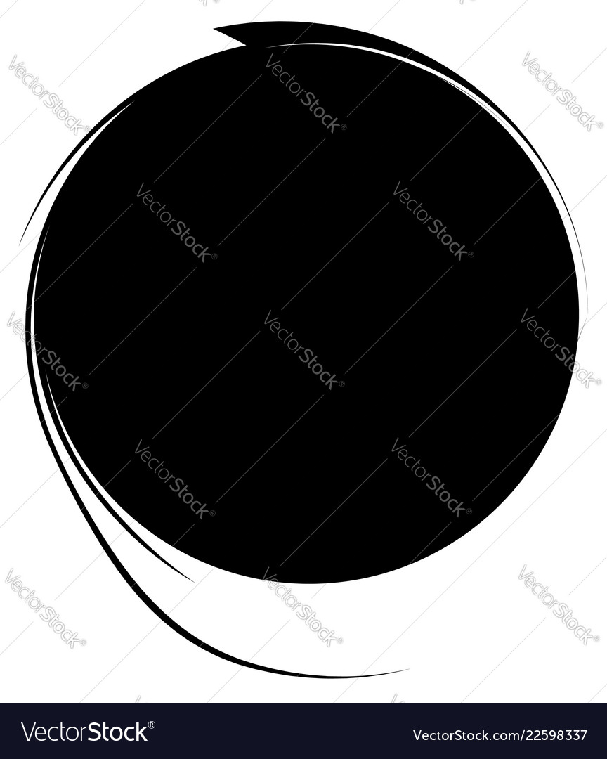 Circle with dynamic swoosh line frame monochrome vector image Circle with dynamic swoosh line frame monochrome