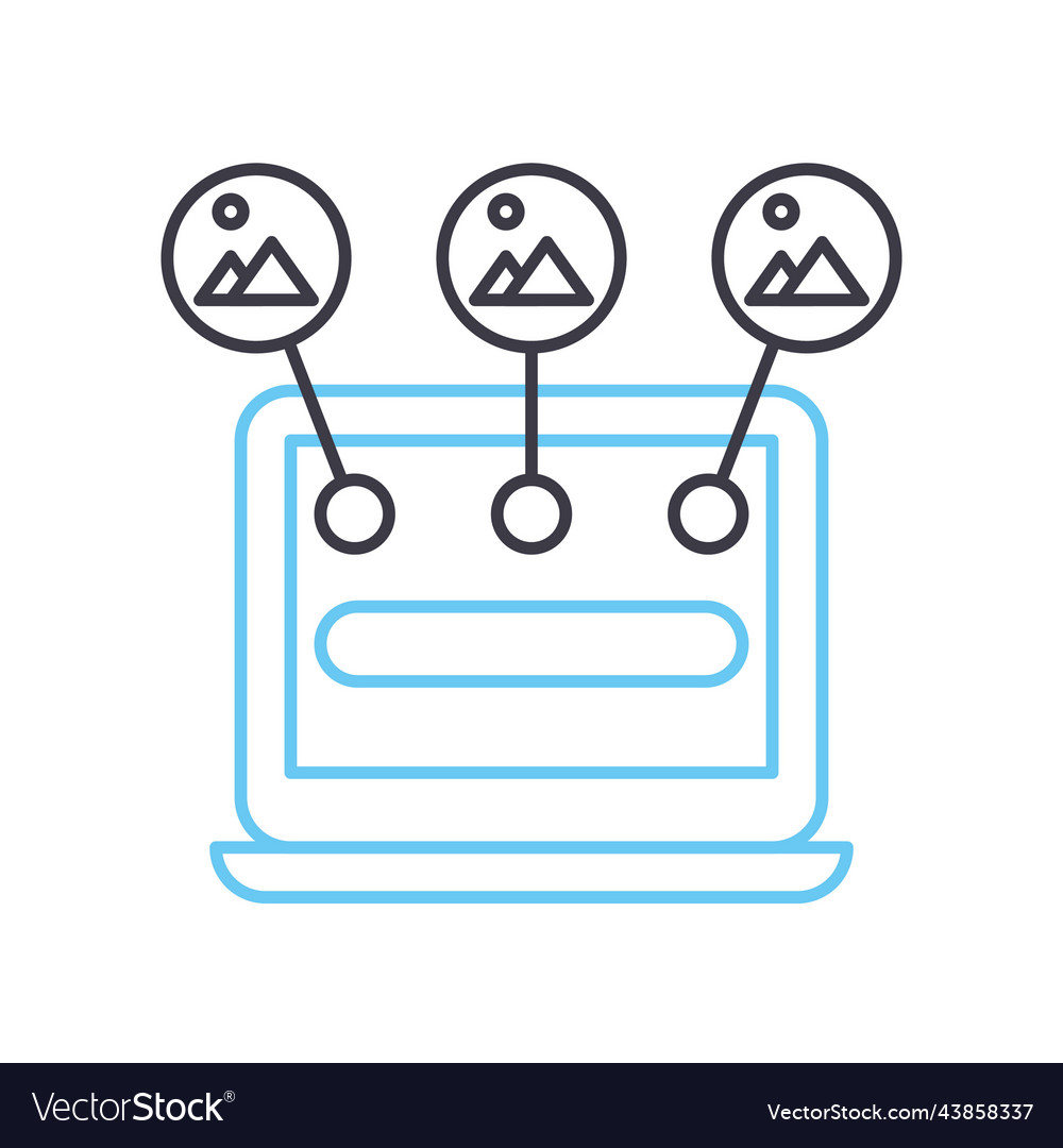 Design algorythm line icon outline symbol vector image Design algorythm line icon outline symbol