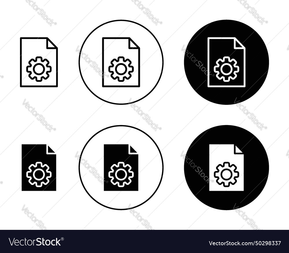 Document settings icon set folder management vector image Document settings icon set folder management