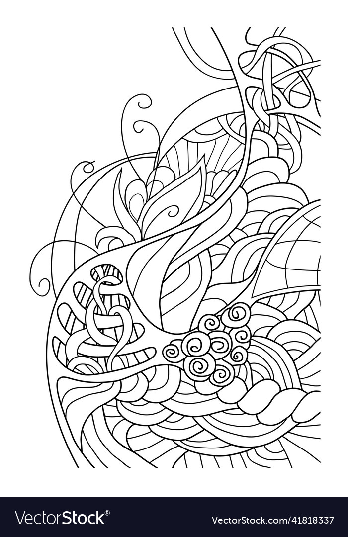 Doodle pattern with waves and lines vector image Doodle pattern with waves and lines