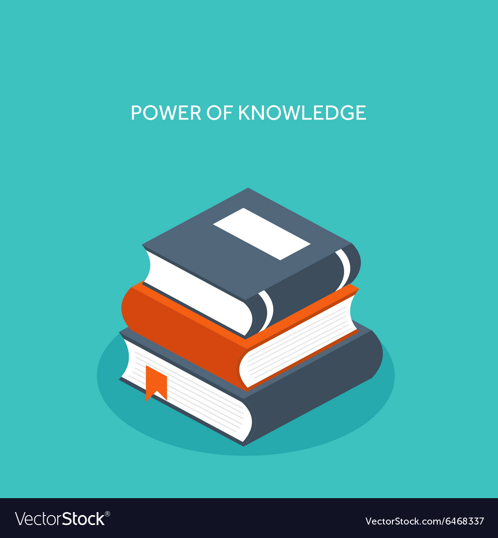 Flat books Education and Royalty Free Vector Image