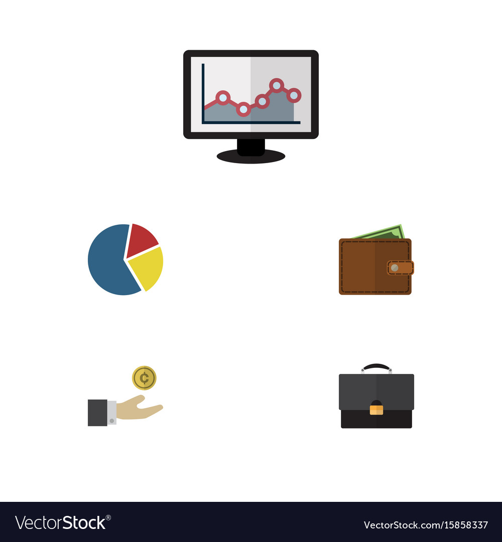 Flat icon incoming set of graph portfolio