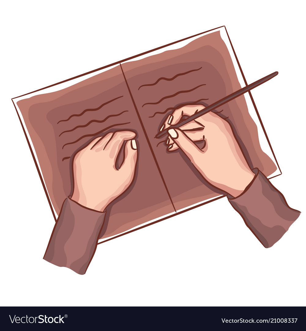 Hand making note. The concept of reading a book, writing in a notebook,  teaching, studying, filling out a diary. Cartoon Vector Illustration  21898300 Vector Art at Vecteezy