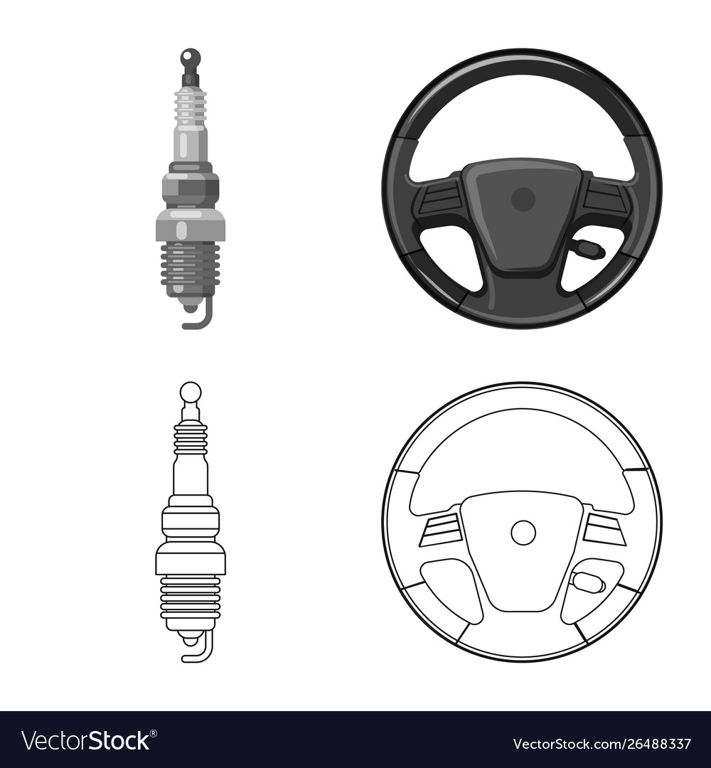 Isolated object auto and part sign collection Vector Image Isolated object auto and part sign collection