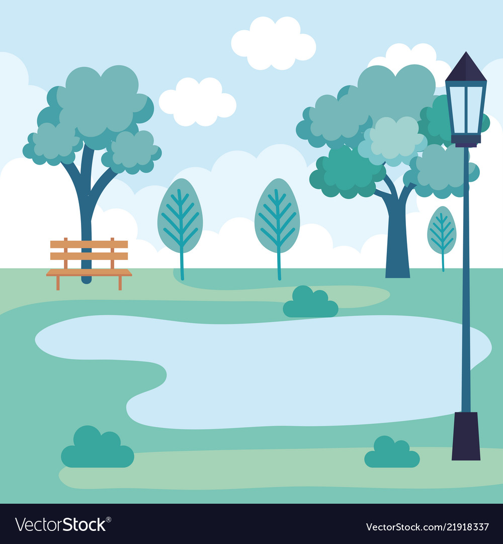 Landscape park scene icon