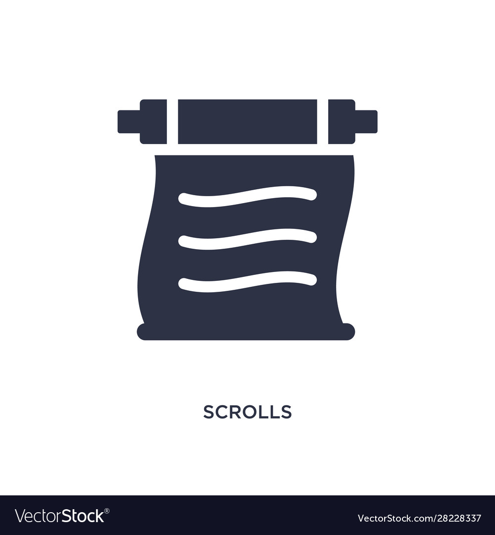Scrolls icon on white background simple element Vector Image Scrolls icon on white background simple element