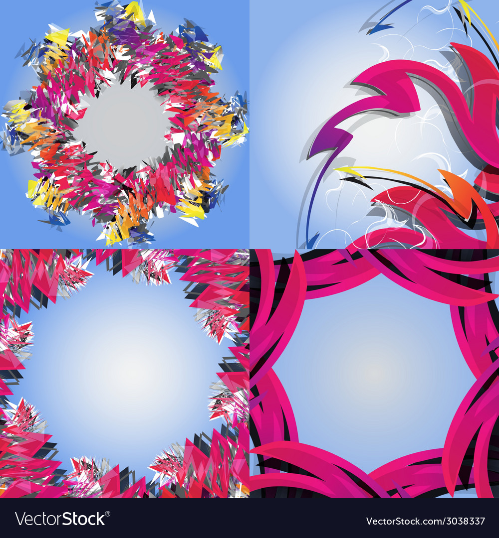 Set of abstract modern wave colorful background