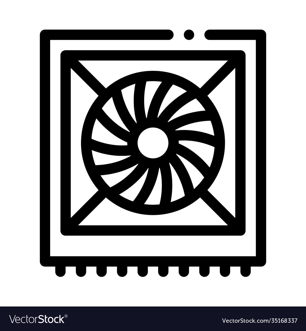 System fan computer component black icon Vector Image System fan computer component black icon