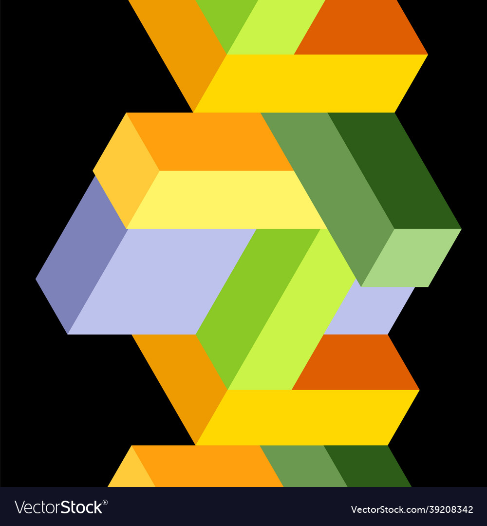 Abstract background 3d cubes cubic elements vector image Abstract background 3d cubes cubic elements
