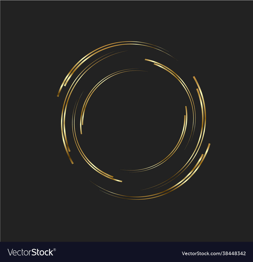 Abstract golden lines in circle form design vector image Abstract golden lines in circle form design