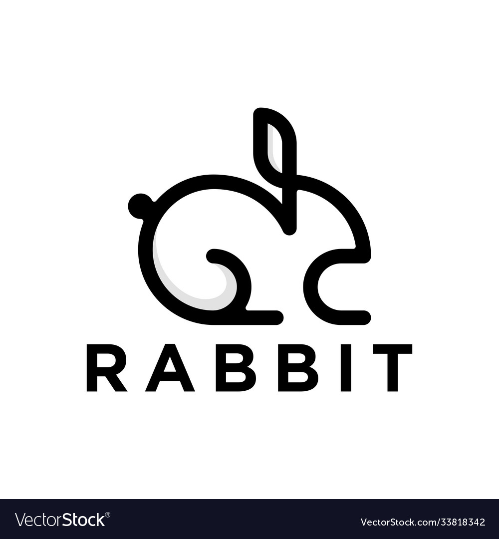 Abstract simple outline rabbit logo