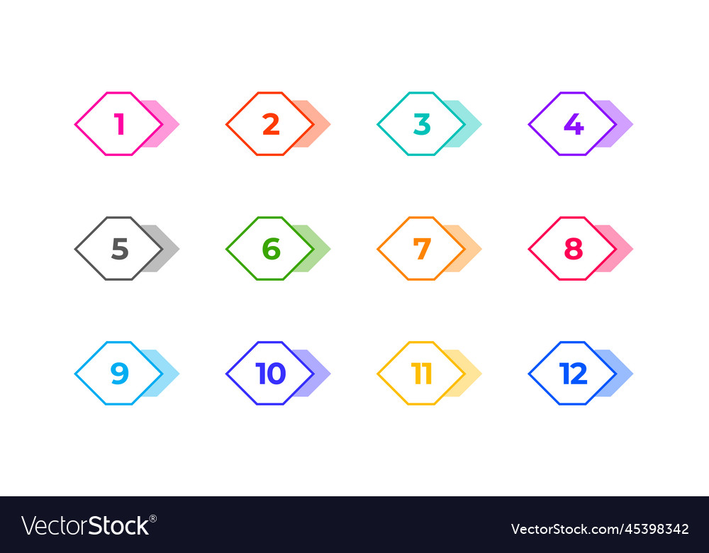 Bullet points icon in hexagon shape background