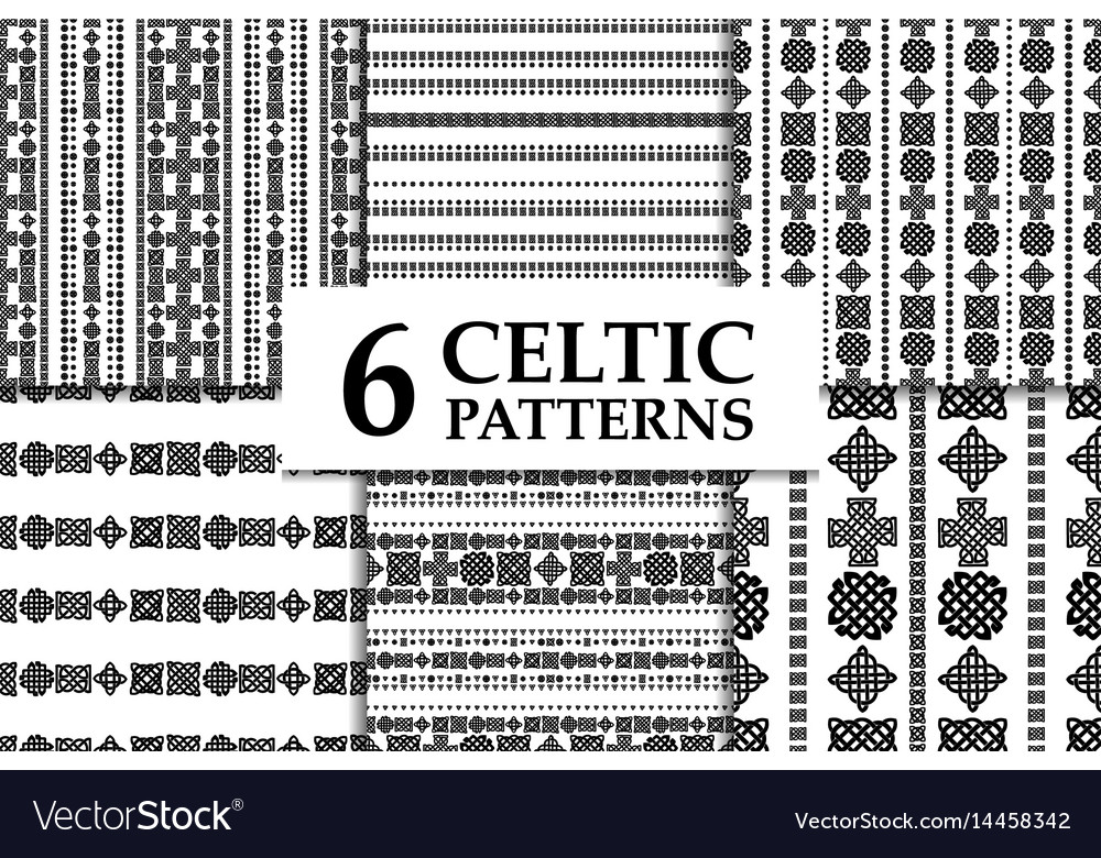 Celtic knot seamless pattern set
