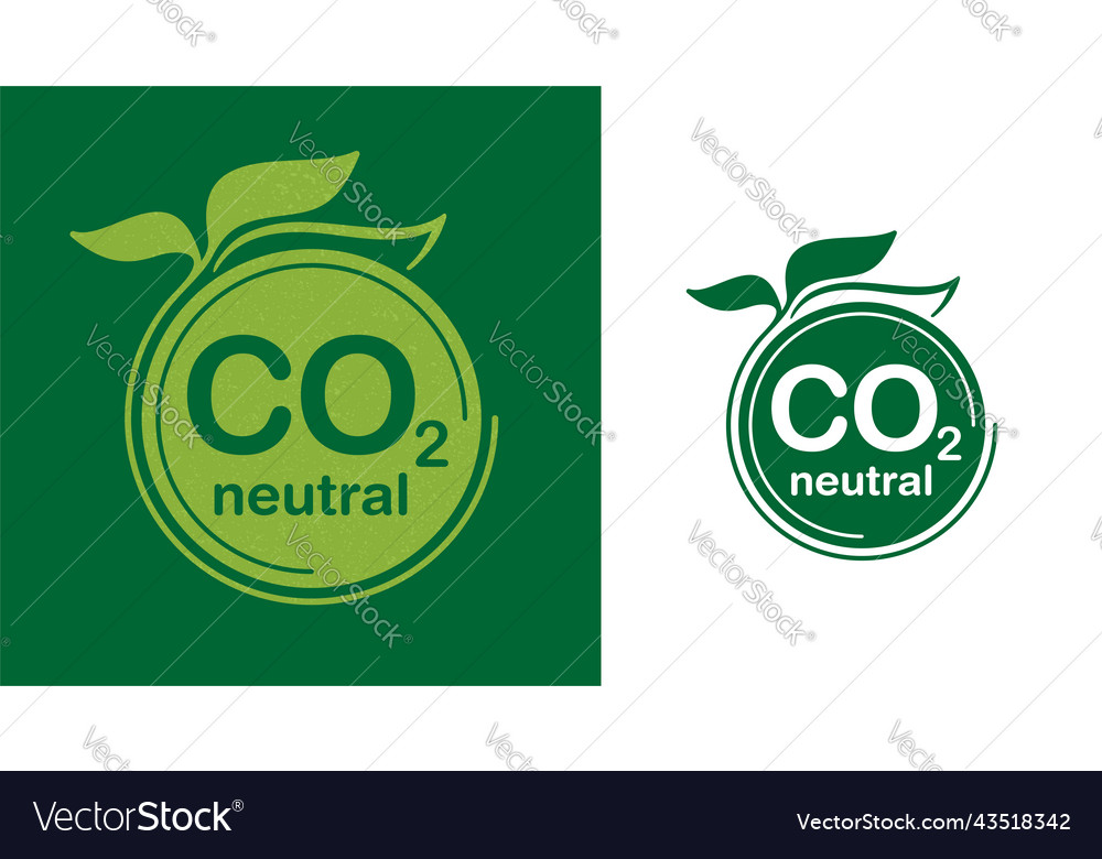 Co2 Neutral - Net Zero Footprint Of Carbon Icon Vector Image