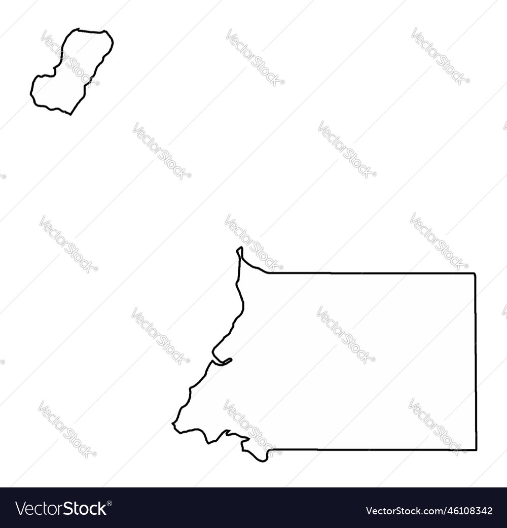 Equatorial Guinea Silhouette Outline Map Vector Image